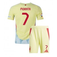 Maglia Calcio Spagna Alvaro Morata #7 Seconda Divisa Bambino Europei 2024 Manica Corta (+ pantaloncini)